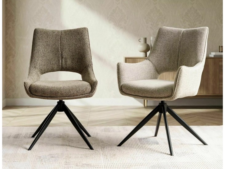 Fino I Noelle étkezőszék fekete láb sötét bézs 33