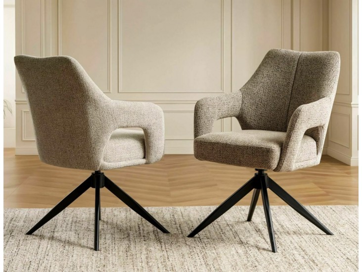 Olsen Noelle étkezőszék fekete láb sötét bézs 33