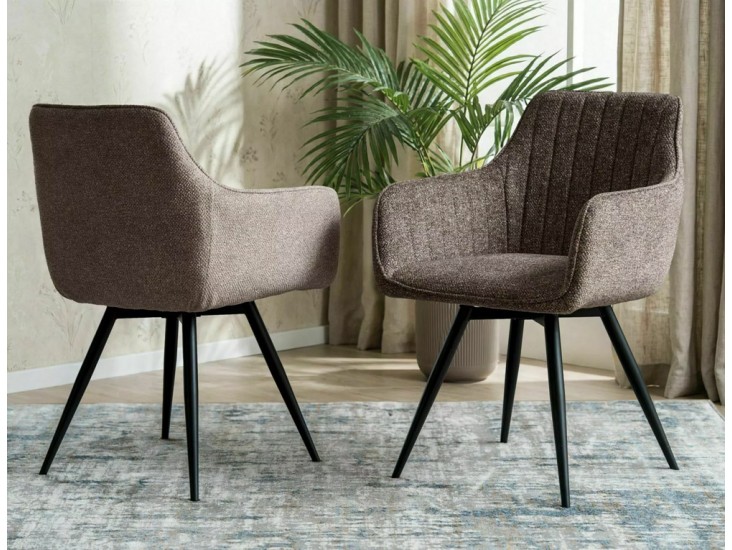 Ballo Leo étkezőszék fekete láb sötét bézs 32