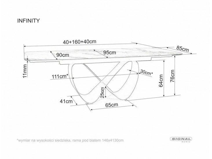 Infinity Ceramic 160(240)*95 bővíthető étkező asztal travertin bézs/ kasmír