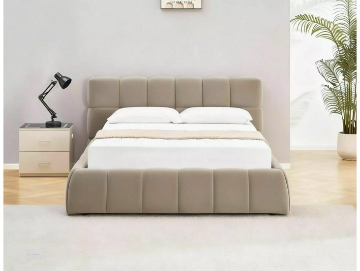 Parma Velvet 140*200 franciaágy sötét bézs Bluvel Tap. 40