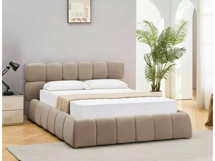 Parma Velvet 140*200 franciaágy sötét bézs Bluvel Tap. 40