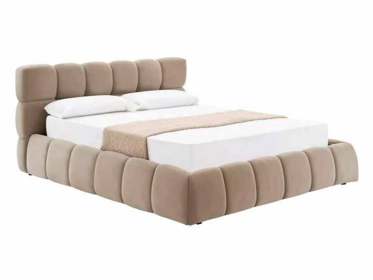 Parma Velvet 160*200 franciaágy sötét bézs Bluvel Tap. 40