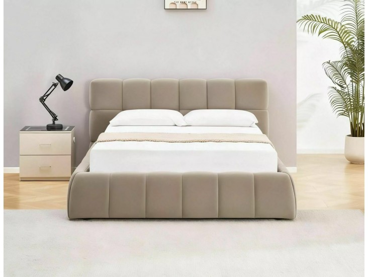 Parma Velvet 160*200 franciaágy sötét bézs Bluvel Tap. 40