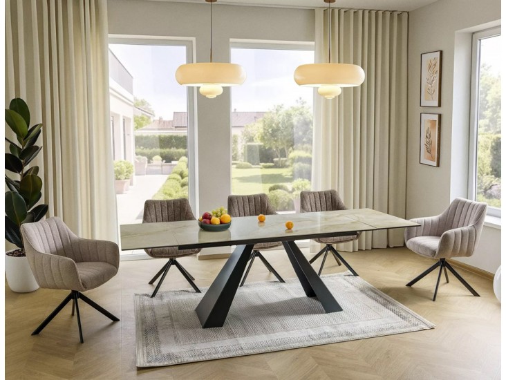 Azalia Leo étkezőszék fekete láb világos bézs 23