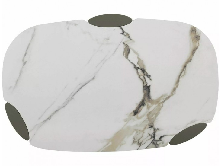 Adoro B Ceramic 105*65 asztalka Amber fehér/ réz