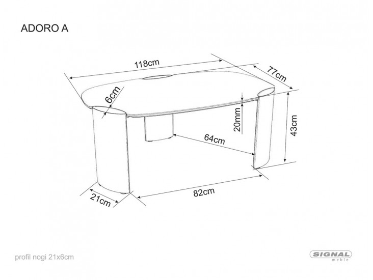 Adoro A Ceramic 118*75 asztalka Grigio szürke/ réz