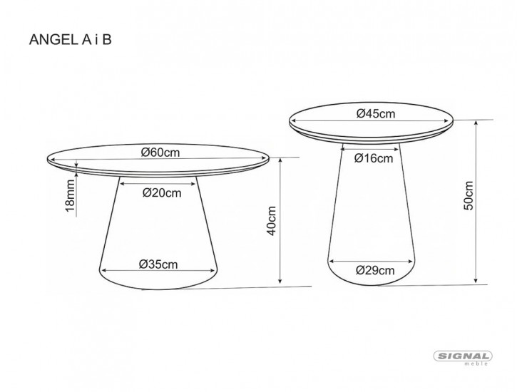 Angel 45*50 asztalka tölgy