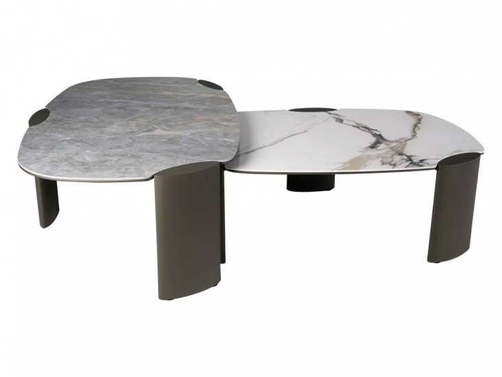 Adoro B Ceramic 105*65 asztalka Amber fehér/ réz