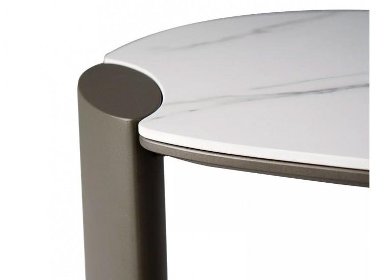 Adoro B Ceramic 105*65 asztalka Amber fehér/ réz