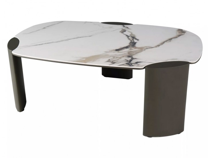 Adoro B Ceramic 105*65 asztalka Amber fehér/ réz