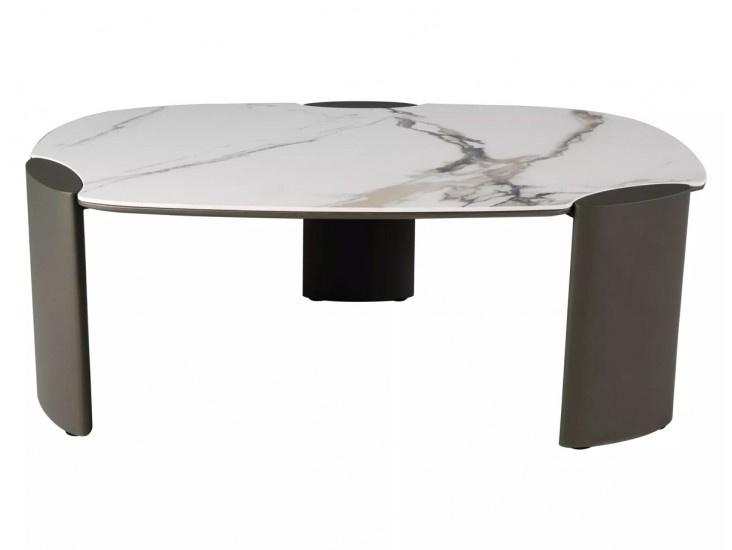 Adoro B Ceramic 105*65 asztalka Amber fehér/ réz