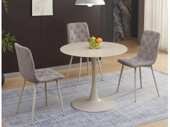 Amadeo Ceramic Fi90 étkező asztal travertin/ kasmír