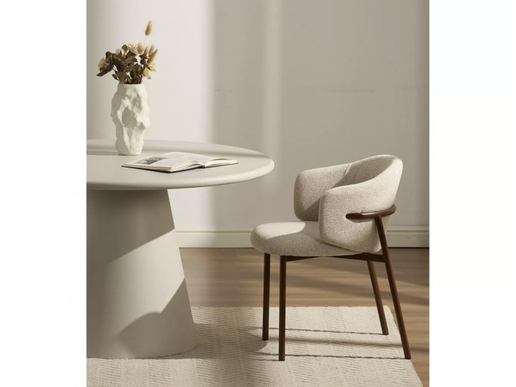 Osaka D étkezőszék dió láb világos bézs Tap. 255