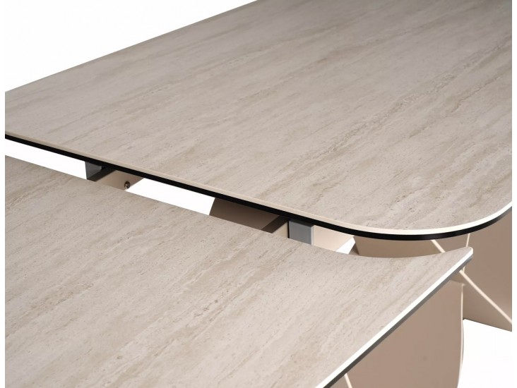 Infinity Ceramic 160(240)*95 bővíthető étkező asztal travertin bézs/ kasmír