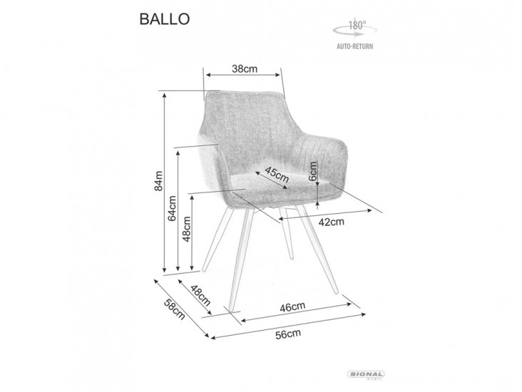Ballo Leo étkezőszék fekete láb sötét bézs 32