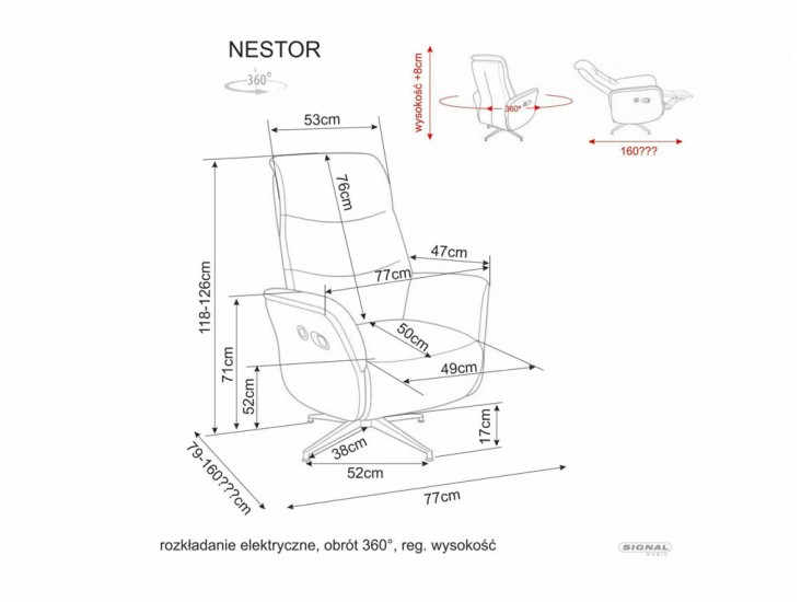 Nestor Raven nyitható fotel capuccino 45