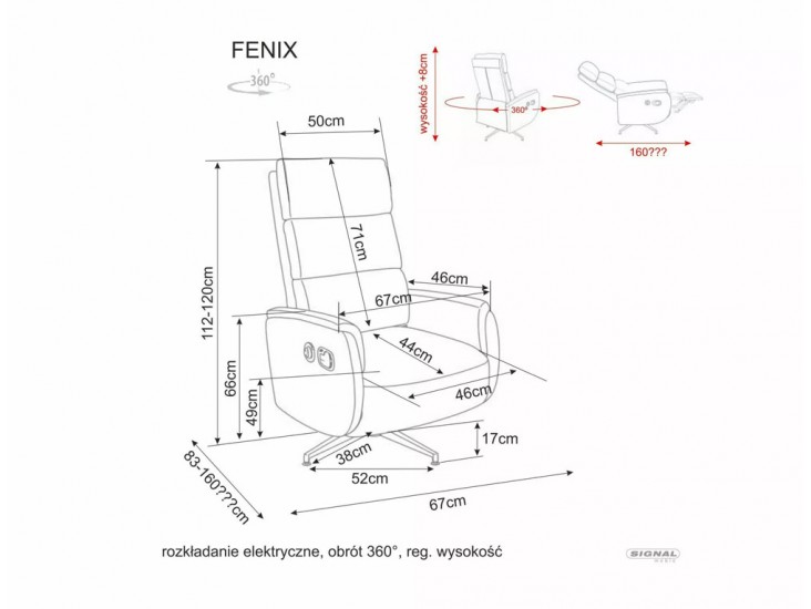 Fenix Raven nyitható fotel capuccino 45