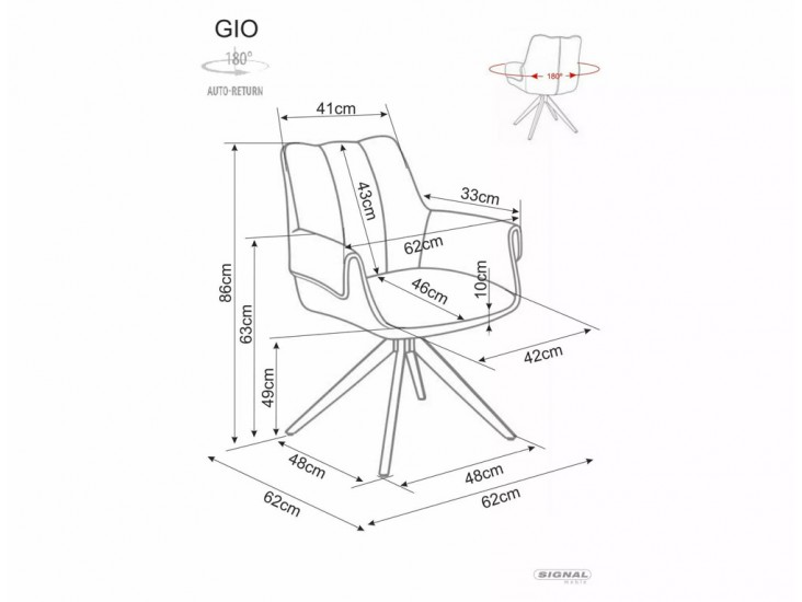 Gio étkező szék fekete láb/ szürke TAP.252