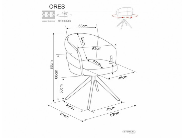 Ores étkező szék fekete láb/ szürke TAP.252