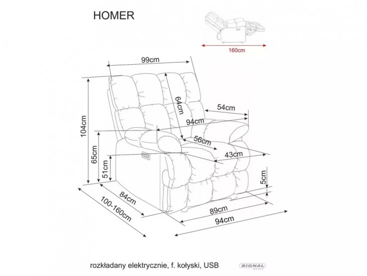 Homer Raven nyitható fotel sötét bézs 30