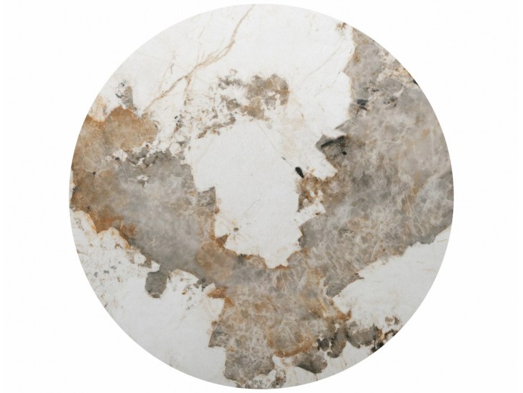 Alzano Ceramic 120 kör étkező asztal Pandoro fehér/ tölgy