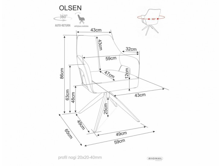Olsen Noelle étkezőszék fekete láb sötét bézs 33