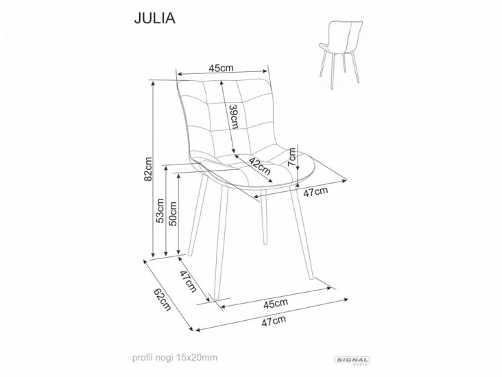 Julia Brego étkezőszék fekete láb szürke 07