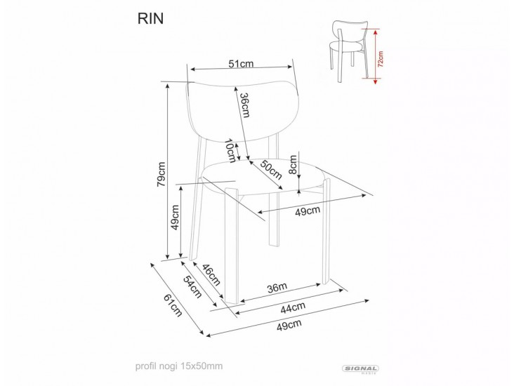 RIN D étkezőszék tölgy láb Cappuccino Tap. 256