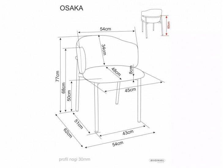 Osaka D étkezőszék dió láb bézs Tap. 253