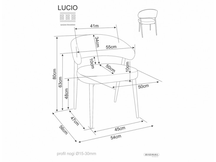 Lucio Noelle étkező szék fekete láb/ szürke 09