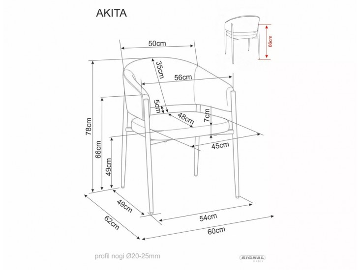Akita étkezőszék fekete láb bézs Tap. 231