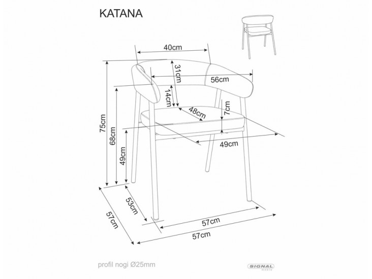 Katana étkező szék fekete láb/ szürke TAP.258