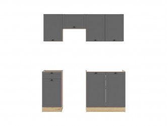 Junona Line JUNONA_MODUL_WER_2/170_BBL konyha grafit/ bernstein tölgy