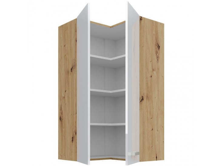 Niki 28. konyha 60x60 GN-108 2F (90°) fényes fehér/ artisan tölgy