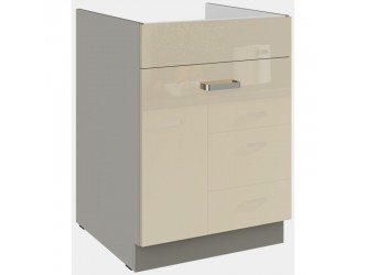 Niki 7. konyha 60 ZL 1S BB fényes krém/szürke