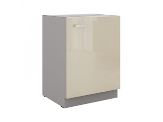Niki 7. 60 D 1F BB 60x82x72cm fényes krém/szürke (munkalap nélkül) konyha