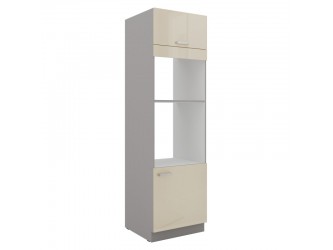 NIKI 7. 60 DPM-210 2F 60x210x57cm fényes krém/szürke konyha