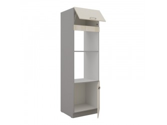 NIKI 7. 60 DPM-210 2F 60x210x57cm fényes krém/szürke konyha