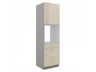 NIKI 7. 60 DPS-210 3S 1F 60x210x57cm fényes krém/szürke konyha
