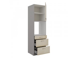 NIKI 7. 60 DPS-210 3S 1F 60x210x57cm fényes krém/szürke konyha