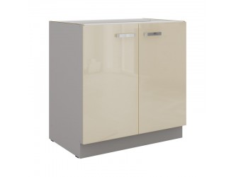 Niki 7. 80 D 2F BB 80x82x72cm fényes krém/szürke (munkalap nélkül) konyha
