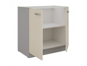 Niki 7. 80 D 2F BB 80x82x72cm fényes krém/szürke (munkalap nélkül) konyha