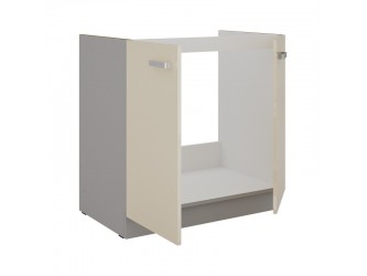 NIKI 7. 80 ZL 2F BB 80x82x52cm fényes krém/szürke (munkalap nélkül) konyha