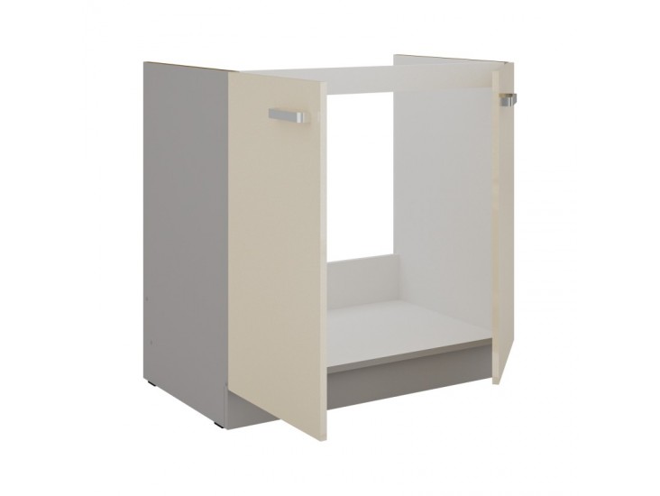 NIKI 7. 80 ZL 2F BB 80x82x52cm fényes krém/szürke (munkalap nélkül)