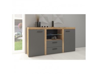 Rumba komód 2D2S grafit/ lefkas tölgy