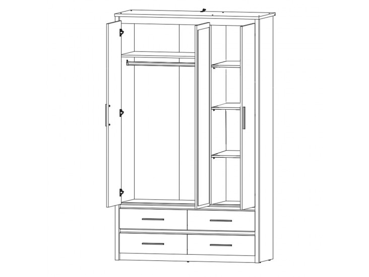 Ayson SZL3D4S gardróbszekrény artisan tölgy