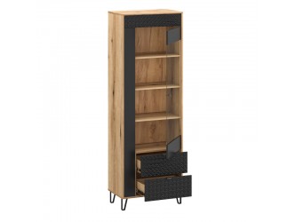 Bellano W1W2S vitrin  fekete/ evok tölgy