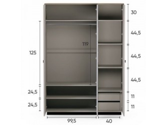 Dominica SZL3D gardrób szekrény taupe/ silverjack tölgy