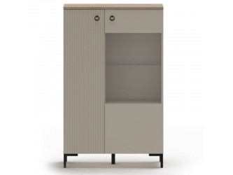 Dominica WN1D1W/140 alacsony vitrin taupe/ silverjack tölgy